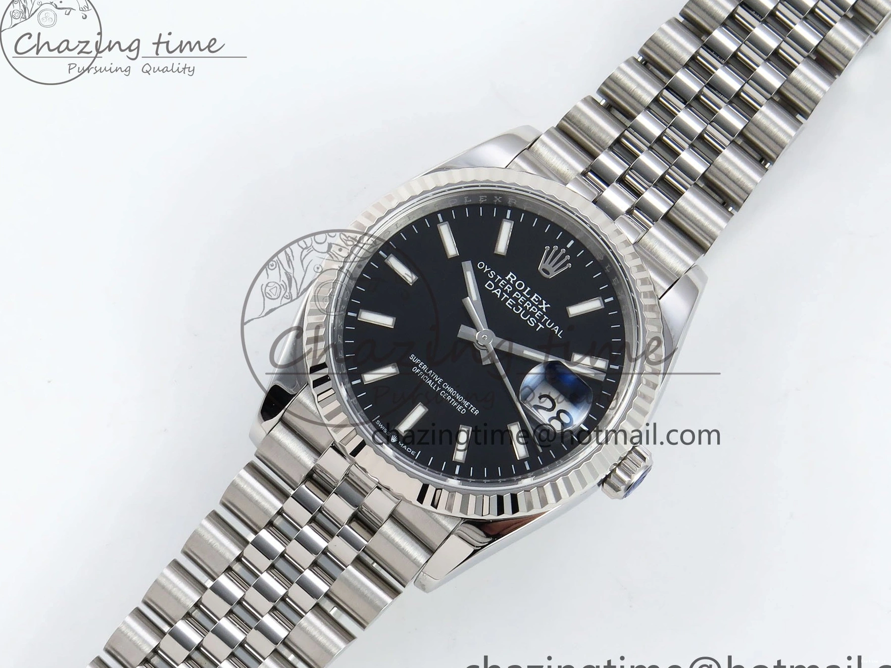 0105 DateJust 36 126234 APF 1:1 Best Edition 904L Steel Black Sitck Dial on SS Jubilee Bracelet VR UrbanStyle 1584